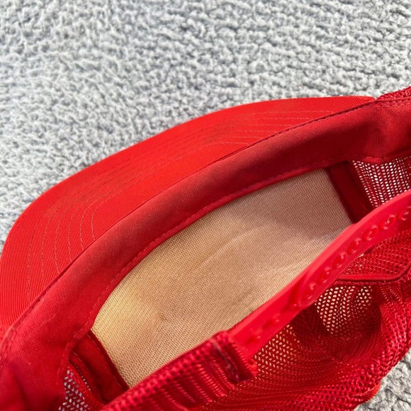 Vintage Turkey Point Trucker Hat Snapback Adult Red Black Spellout 90s Canada - Picture 6 of 7